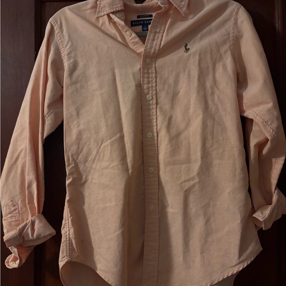 Ralph Lauren Men's Light Orange Button Down Shirt